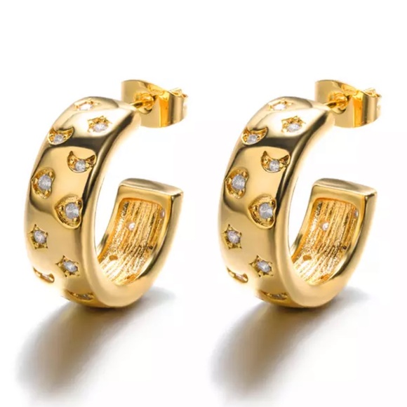 Star Moon C Type Earring - Picture 4 of 4